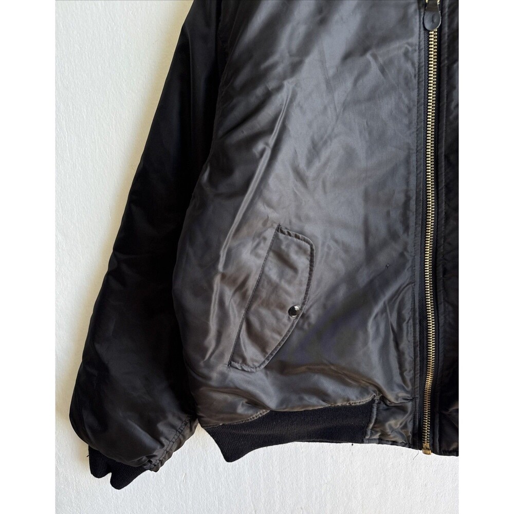 Rothco Boeing MA-1 Bomber Jacket Men’s 2XL Black Nylon MIL-J-6141 Orange - Picture 4 of 11